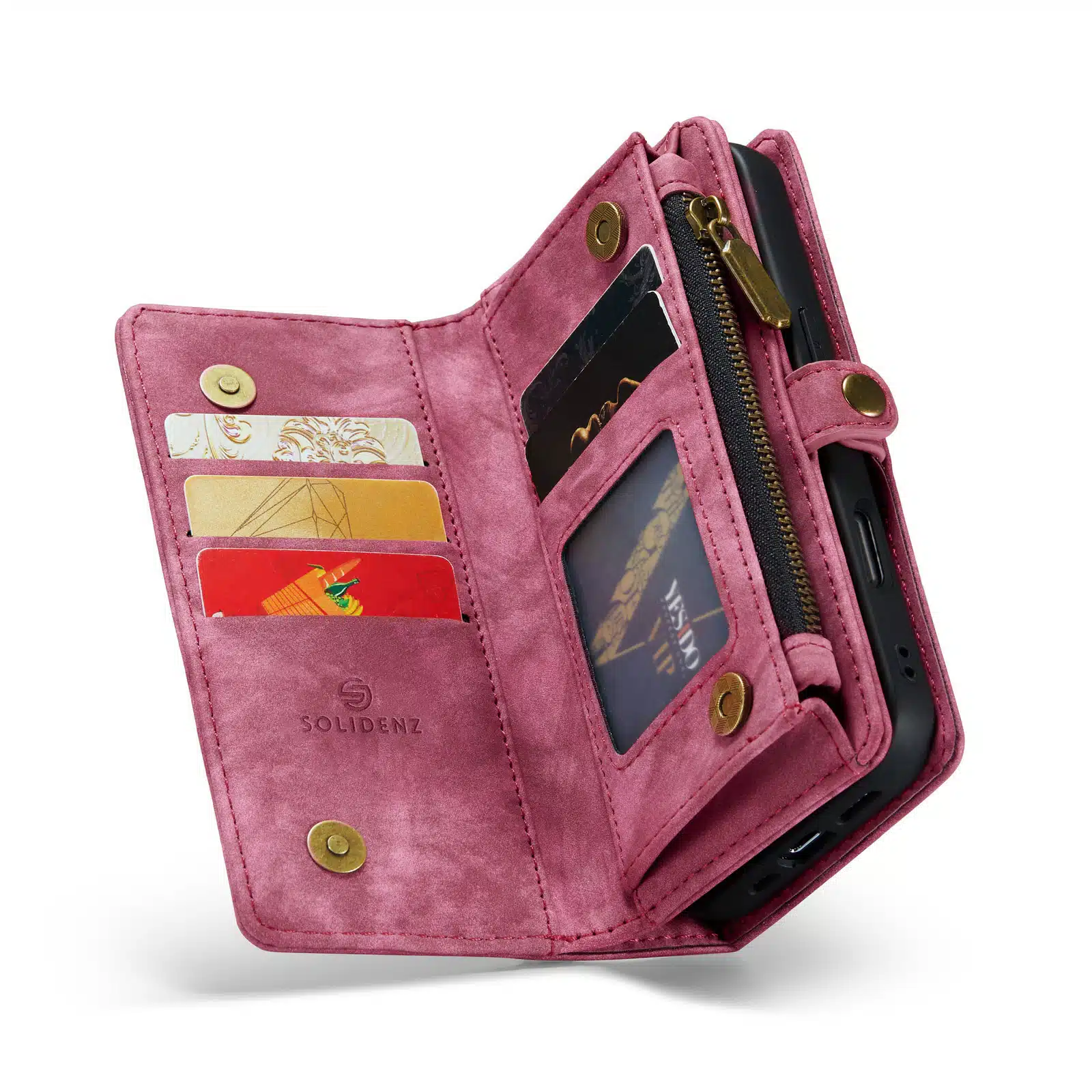 Solidenz – Bookcase – Urban Wallet – iPhone 17 Pro – hoesje – Rood - Afbeelding 2