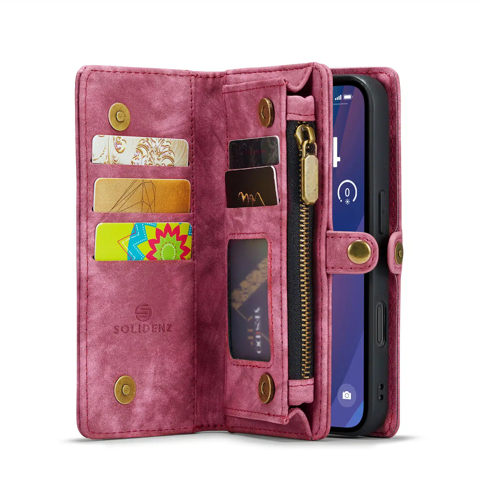 Solidenz – Bookcase – Urban Wallet – iPhone 17 Pro – hoesje – Rood - Afbeelding 4