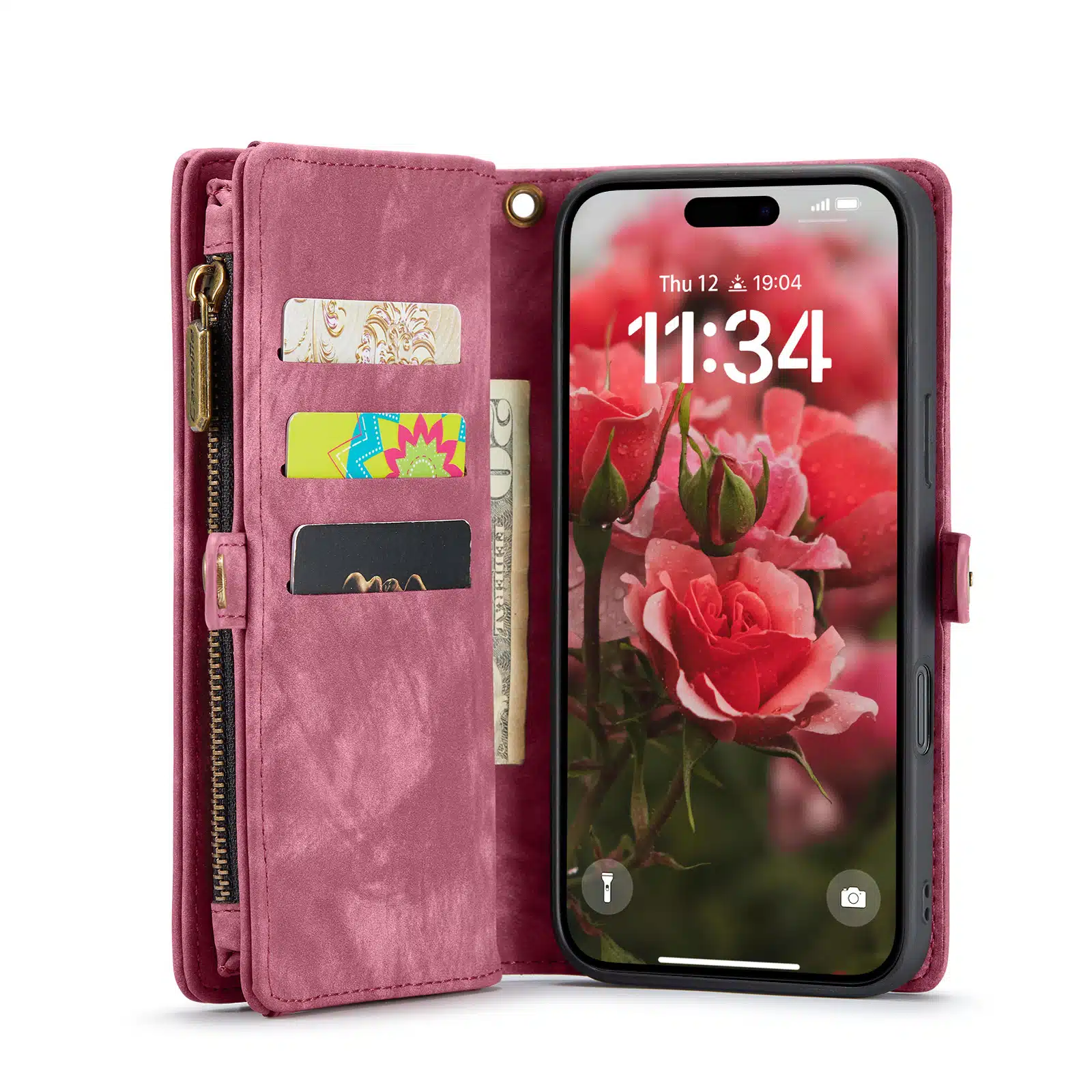 Solidenz – Bookcase – Urban Wallet – iPhone 17 Pro – hoesje – Rood - Afbeelding 5