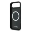 BMW iPhone 17 Air Backcover hoesje - MagSafe - PU Leather Case With Tricolor Slanted Stripes & Metal Logos - Grijs-6