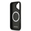 BMW iPhone 17 Backcover hoesje - MagSafe - PU Leather Case With Tricolor Slanted Stripes & Metal Logos - Grijs-6