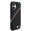 BMW iPhone 17 Backcover hoesje - MagSafe - PU Leather Case With Tricolor Slanted Stripes & Metal Logos - Zwart-4