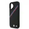 BMW iPhone 17 Backcover hoesje - MagSafe - PU Leather Case With Tricolor Slanted Stripes & Metal Logos - Zwart-5