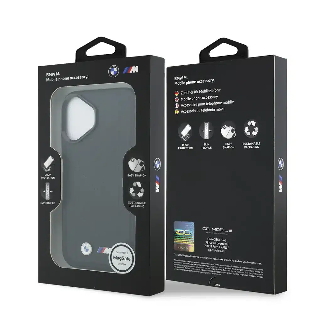 BMW iPhone 17 Backcover hoesje - MagSafe - Quilted Leather Case With Metal Logo - Zwart-8