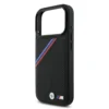 BMW iPhone 17 Pro Backcover hoesje - MagSafe - PU Leather Case With Tricolor Slanted Stripes & Metal Logos - Zwart-5