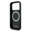 BMW iPhone 17 Pro Backcover hoesje - MagSafe - PU Leather Case With Tricolor Slanted Stripes & Metal Logos - Zwart-6