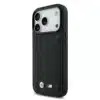 BMW iPhone 17 Pro Backcover hoesje - MagSafe - Quilted Leather Case With Metal Logo - Zwart-2