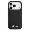 BMW iPhone 17 Pro Backcover hoesje - MagSafe - Quilted Leather Case With Metal Logo - Zwart-3