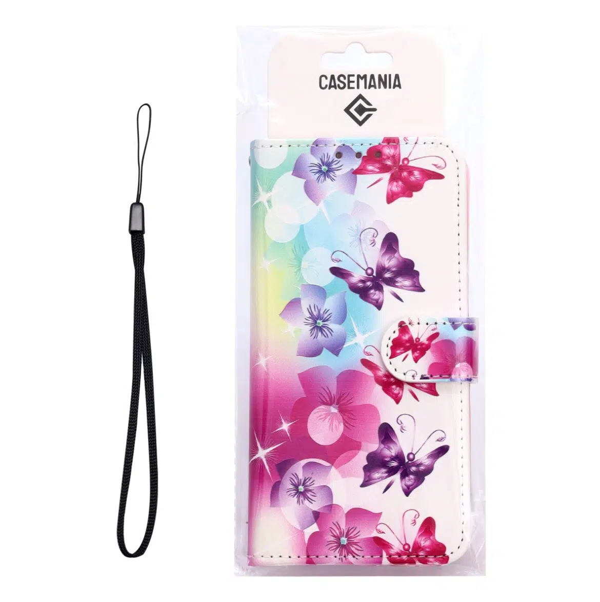 Casemania Iphone-17 Pro-Bookcase-Bloemen Vlider Roze-4-Cityhoesje.nl