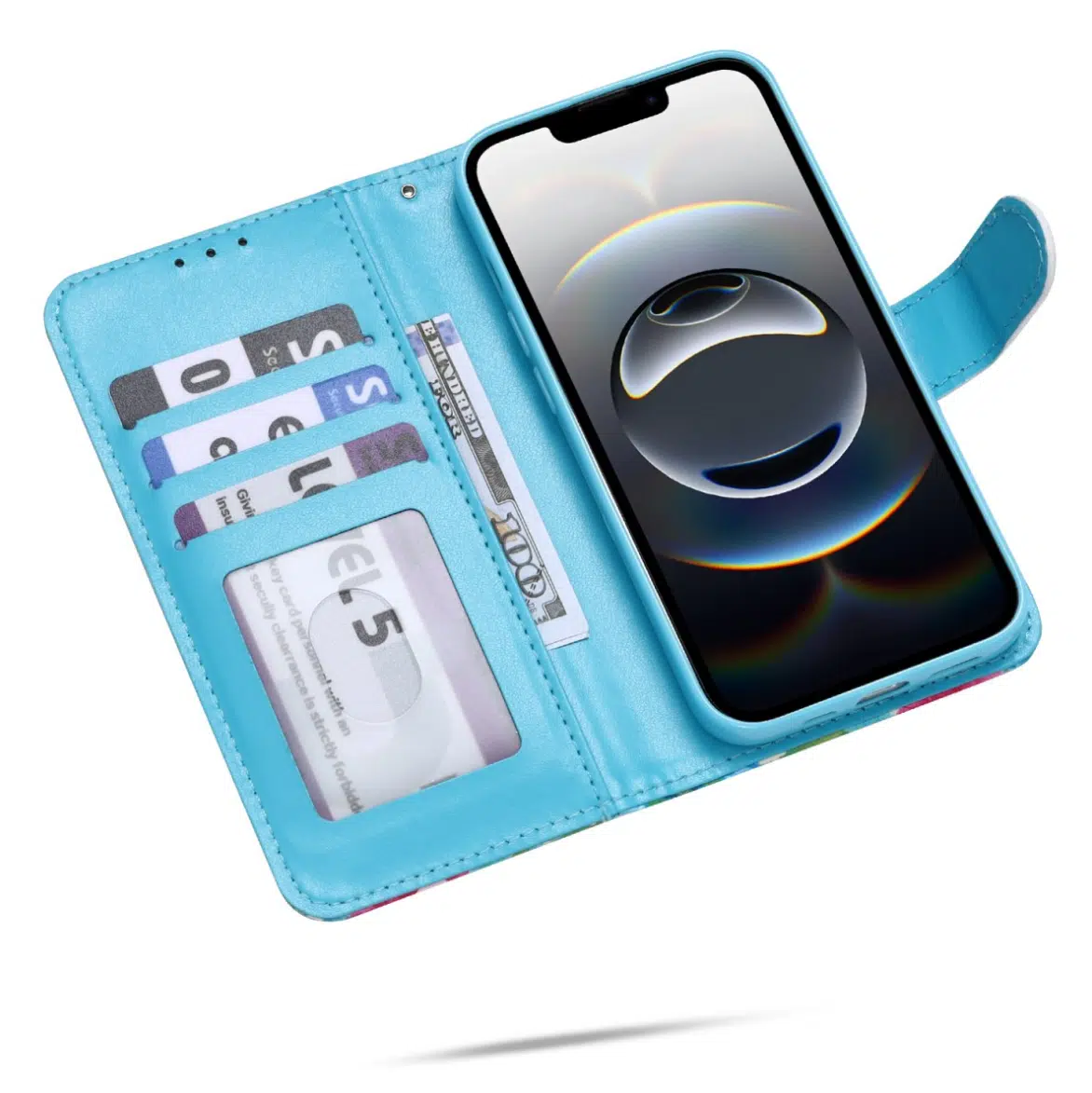 Casemania Iphone-17 Pro-Bookcase-Molti Bloemen Vlider -2-Cityhoesje.nl