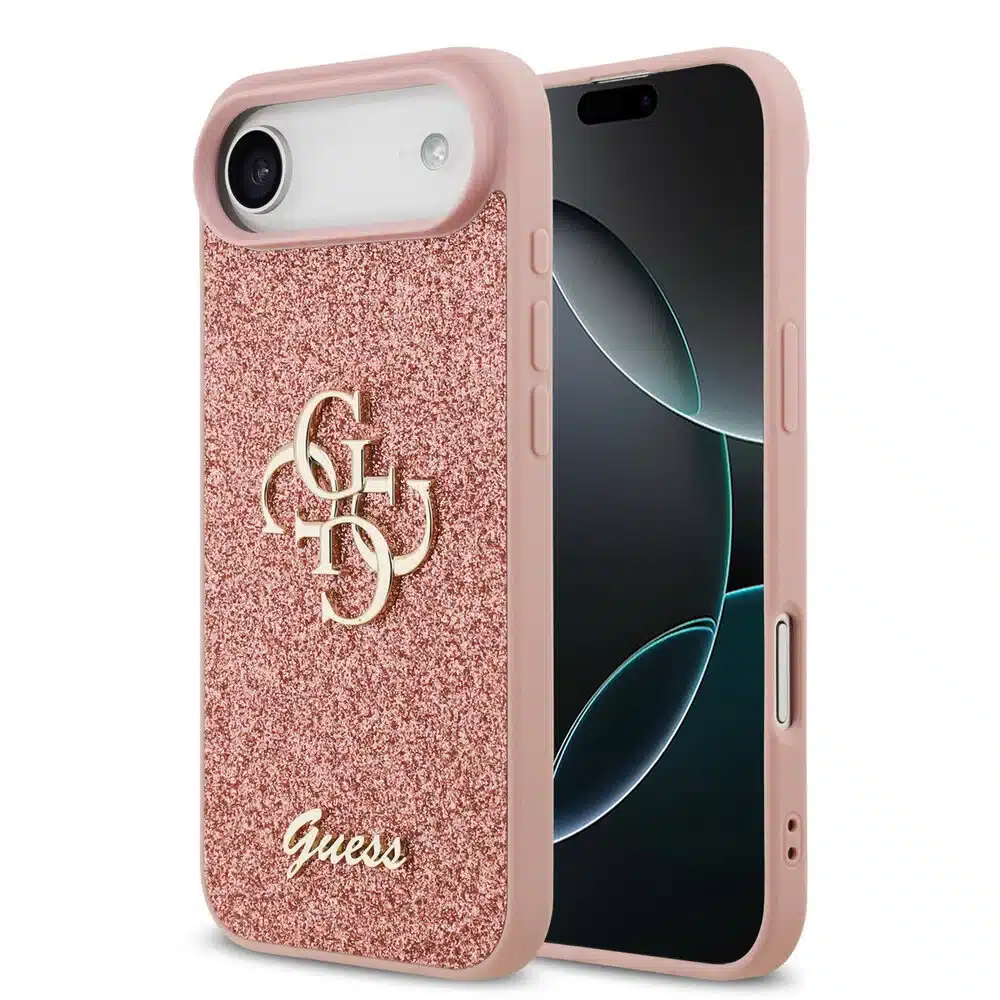 Guess iPhone 17 Air Back cover case - Big 4G - Fixed Glitter - Roze-1