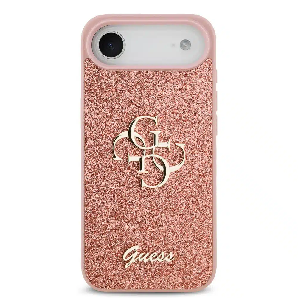 Guess iPhone 17 Air Back cover case - Big 4G - Fixed Glitter - Roze-3