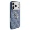 Guess iPhone 17 Pro Back cover case - 4G - Big Metal Logo - Gold Edge - Blauw-2