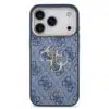 Guess iPhone 17 Pro Back cover case - 4G - Big Metal Logo - Gold Edge - Blauw-3