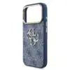 Guess iPhone 17 Pro Back cover case - 4G - Big Metal Logo - Gold Edge - Blauw-5