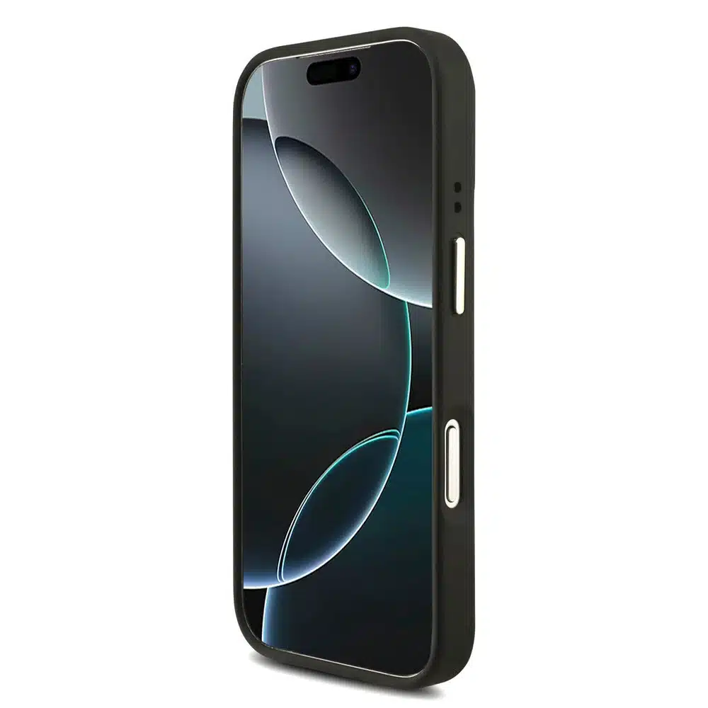 Guess iPhone 17 Pro Back cover case - 4G - Big Metal Logo - Gold Edge - Zwart-7