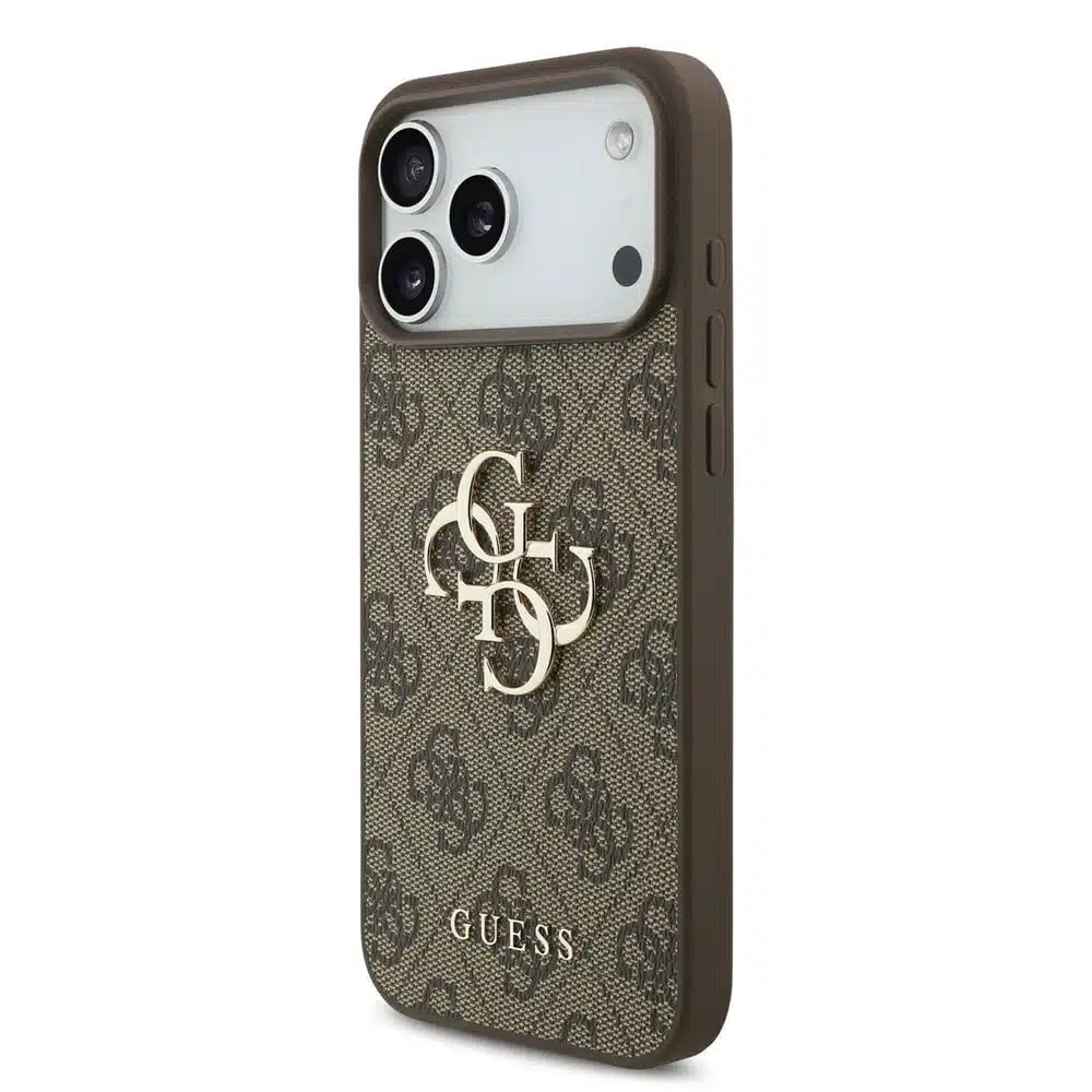 Guess iPhone 17 Pro Max Backcover hoesje - 4G - Big Metal Logo - Bruin-2