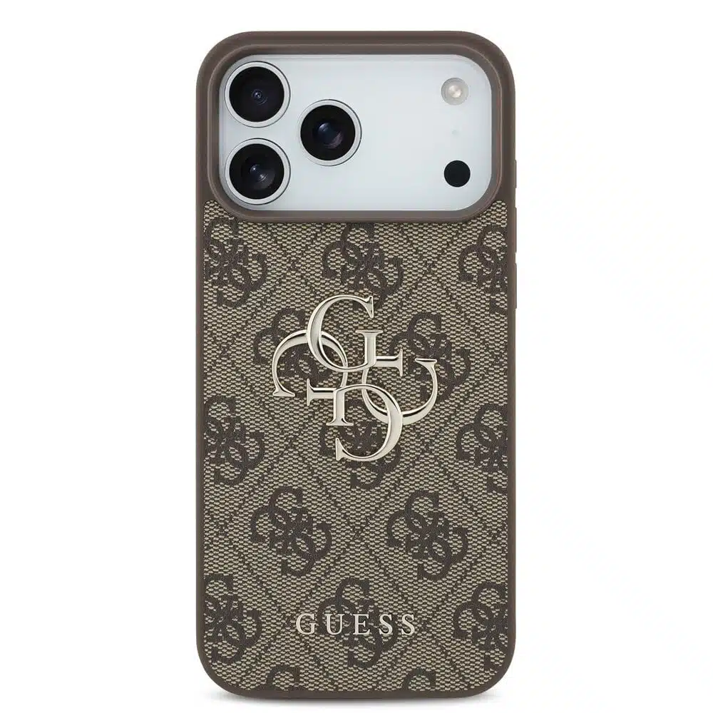 Guess iPhone 17 Pro Max Backcover hoesje - 4G - Big Metal Logo - Bruin-3