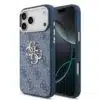 Guess iPhone 17 Pro Max Backcover hoesje - 4G - Big Metal Logo - Gold Edge - Blauw-1