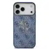 Guess iPhone 17 Pro Max Backcover hoesje - 4G - Big Metal Logo - Gold Edge - Blauw-3