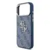 Guess iPhone 17 Pro Max Backcover hoesje - 4G - Big Metal Logo - Gold Edge - Blauw-5