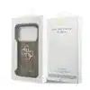 Guess iPhone 17 Pro Max Backcover hoesje - 4G - Big Metal Logo - Gold Edge - Bruin-8