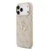 Guess iPhone 17 Pro Max Backcover hoesje - 4G - Big Metal Logo - Gold Edge - Roze-2