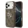Guess-Backcover-PU Leather-4G Classic Logo-iPhone 17 Pro Max- Bruin Silver - Thumbnail Image 1