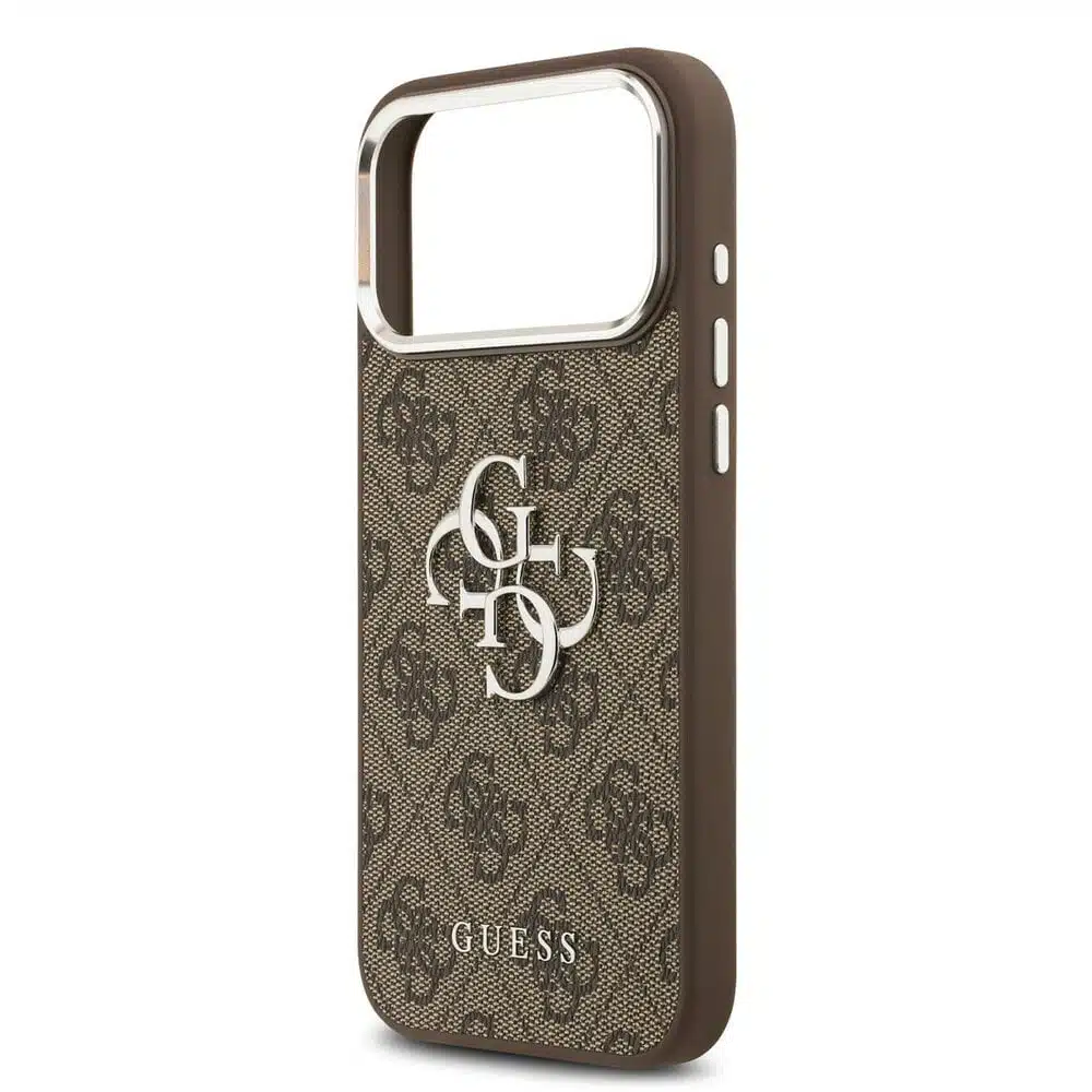 Guess-Backcover-PU Leather-4G Classic Logo-iPhone 17 Pro Max- Bruin Silver - Afbeelding 6