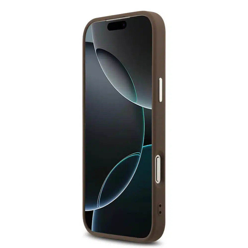 Guess-Backcover-PU Leather-4G Classic Logo-iPhone 17 Pro Max- Bruin Silver - Afbeelding 7
