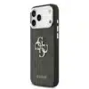 Guess iPhone 17 Pro Max Backcover hoesje - 4G - Big Metal Logo - Silver Edge - Zwart-2