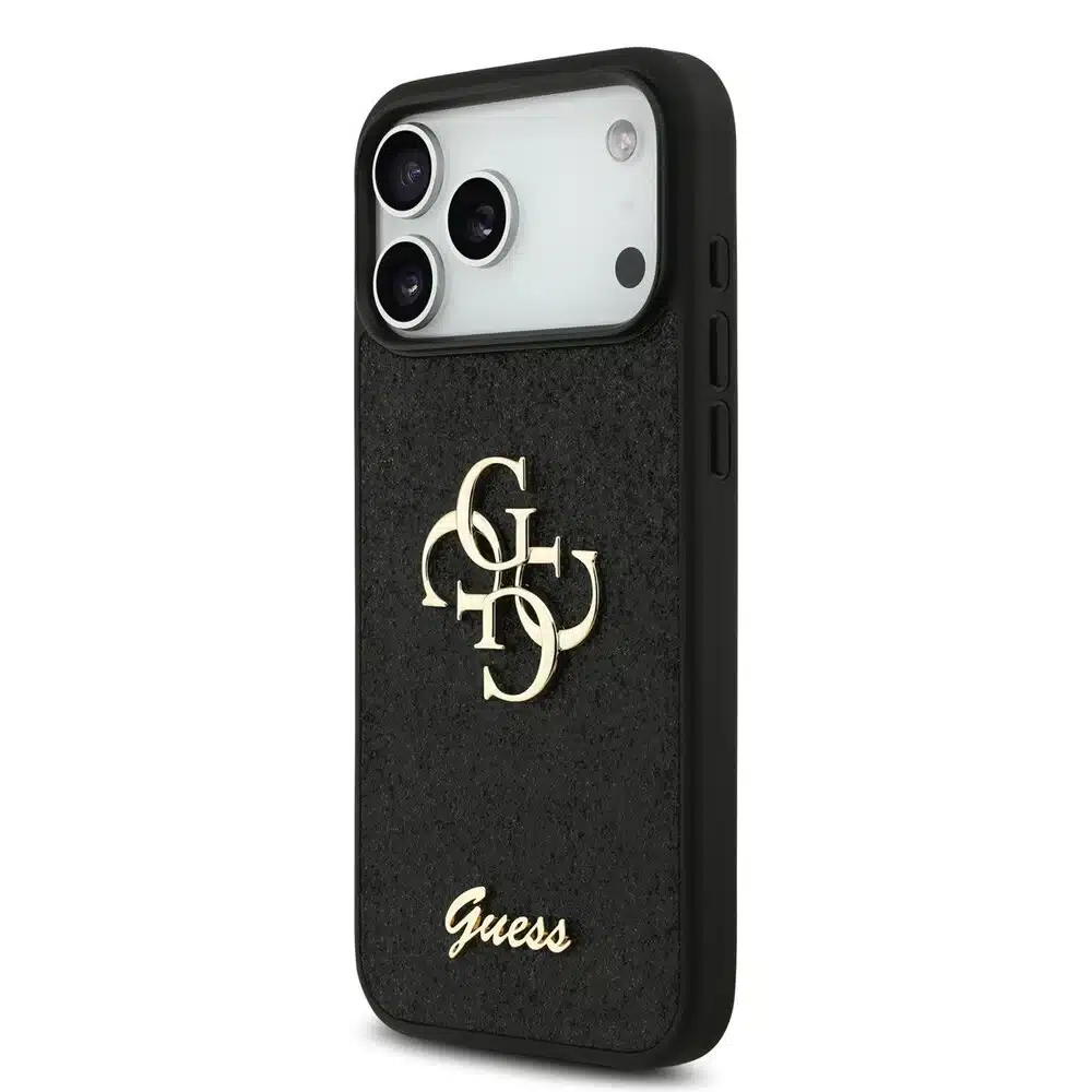 Guess iPhone 17 Pro Max Backcover hoesje - Big 4G - Fixed Glitter - Zwart-2