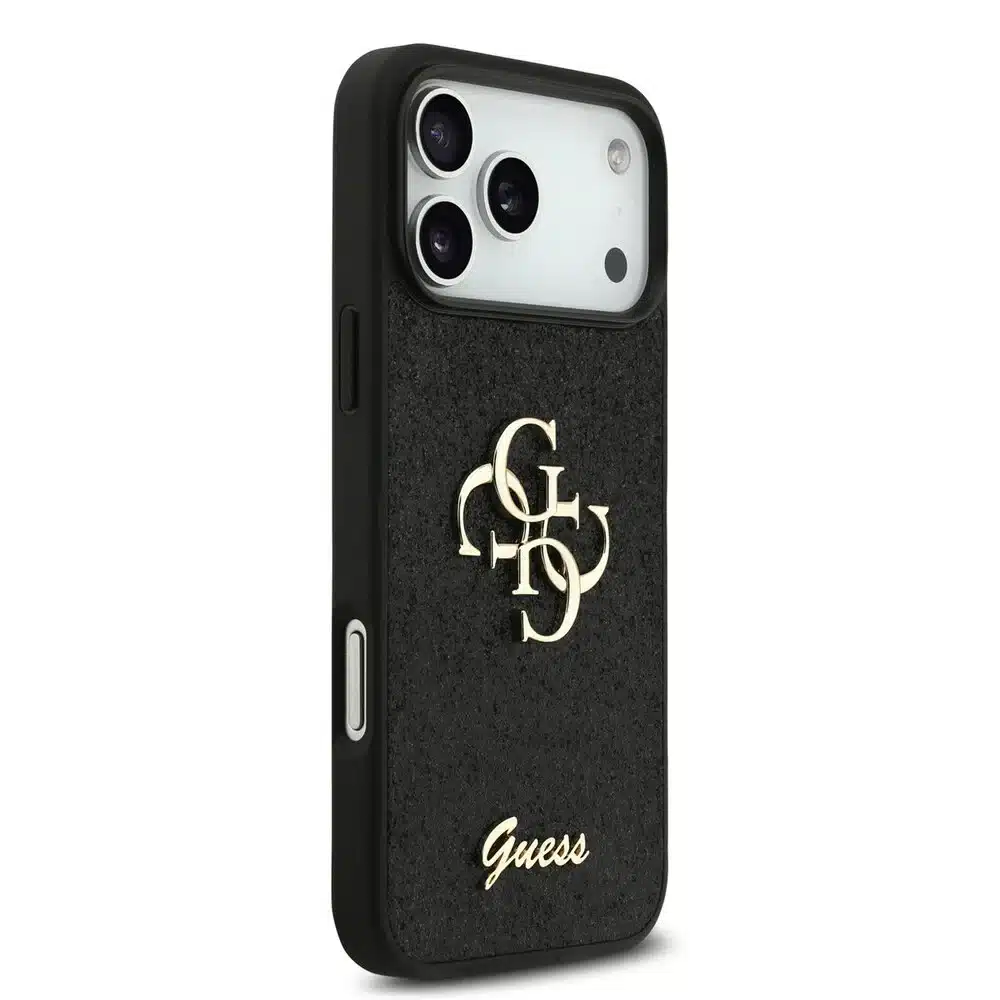Guess iPhone 17 Pro Max Backcover hoesje - Big 4G - Fixed Glitter - Zwart-4