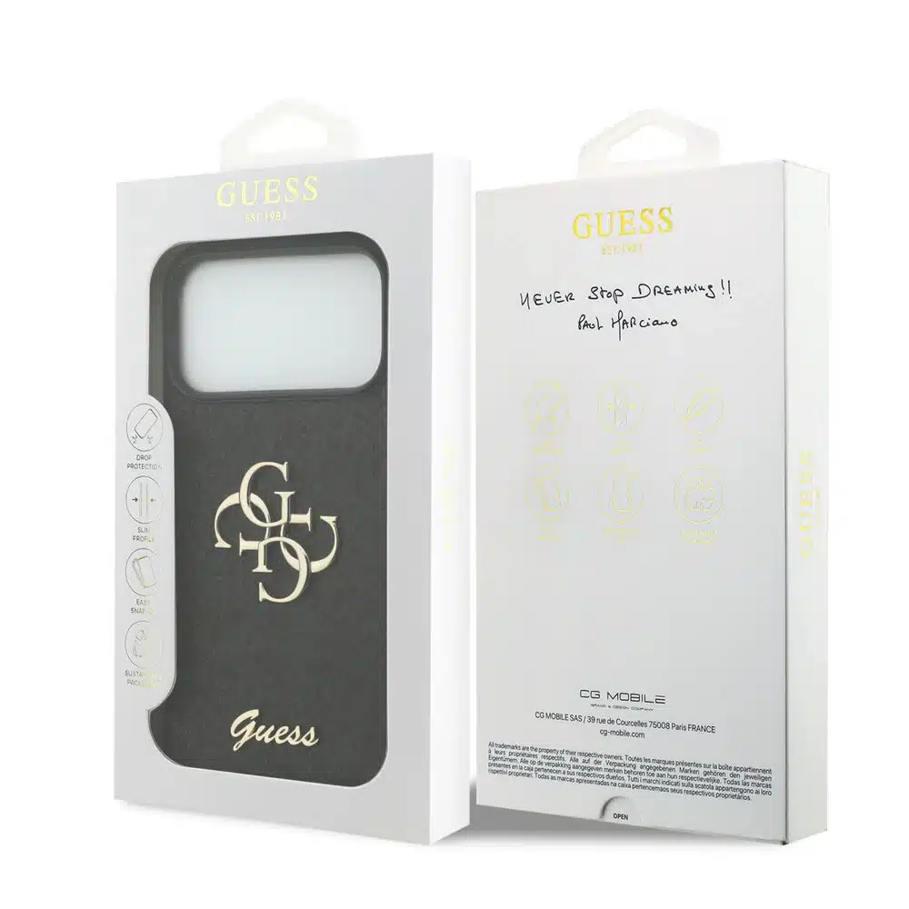 Guess iPhone 17 Pro Max Backcover hoesje - Big 4G - Fixed Glitter - Zwart-8