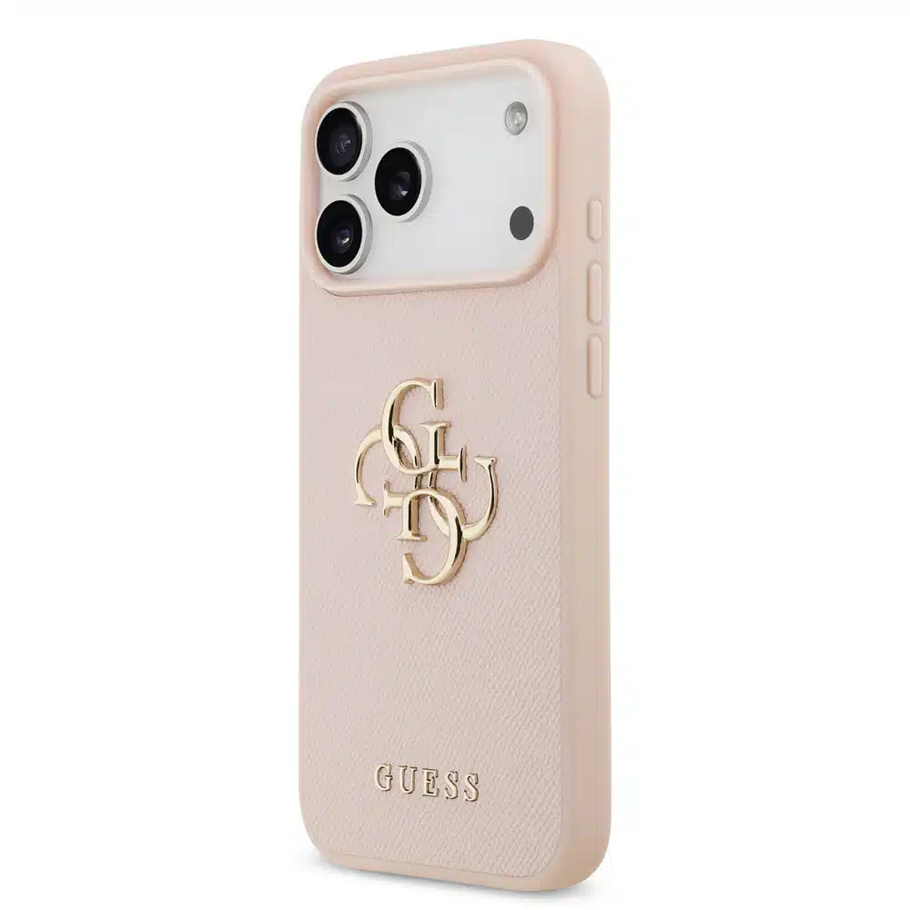 Guess iPhone 17 Pro Max Backcover hoesje - Grained - Big 4G Logo - Roze-2