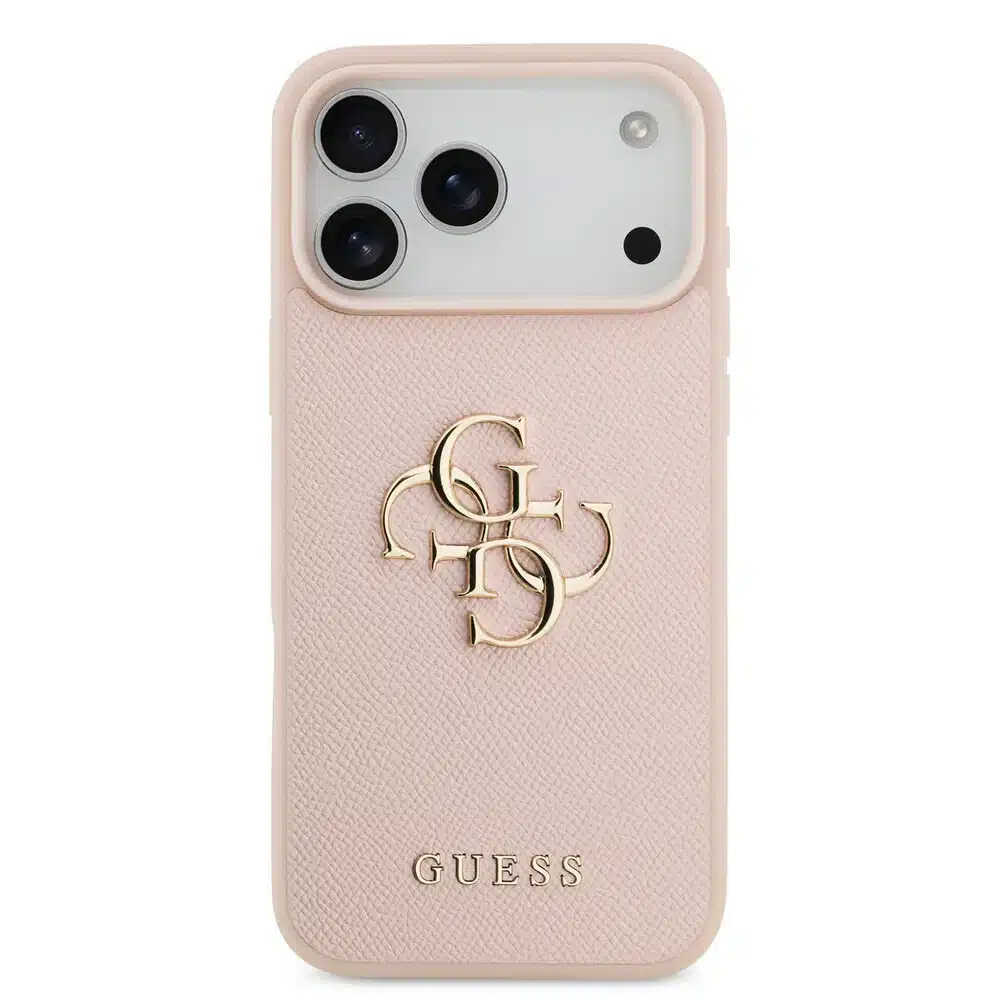 Guess iPhone 17 Pro Max Backcover hoesje - Grained - Big 4G Logo - Roze-3