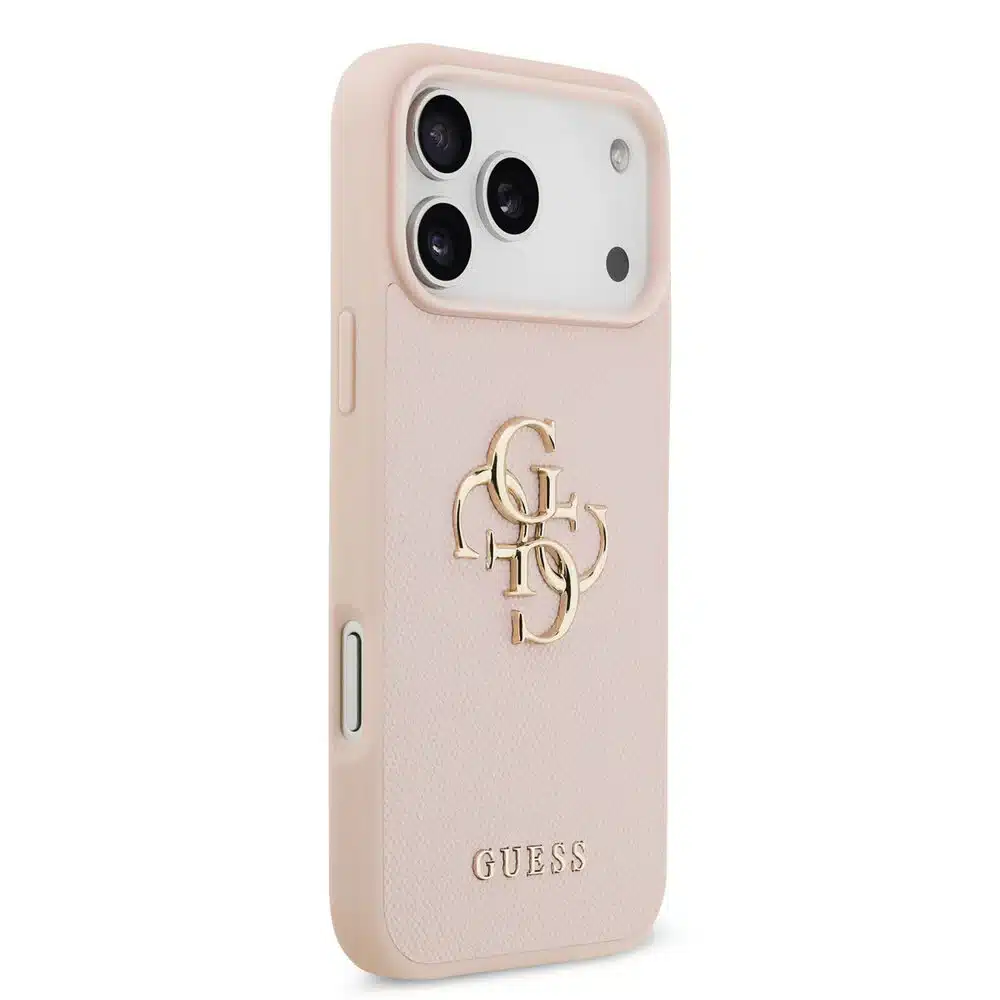 Guess iPhone 17 Pro Max Backcover hoesje - Grained - Big 4G Logo - Roze-4