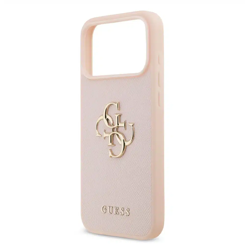Guess iPhone 17 Pro Max Backcover hoesje - Grained - Big 4G Logo - Roze-5