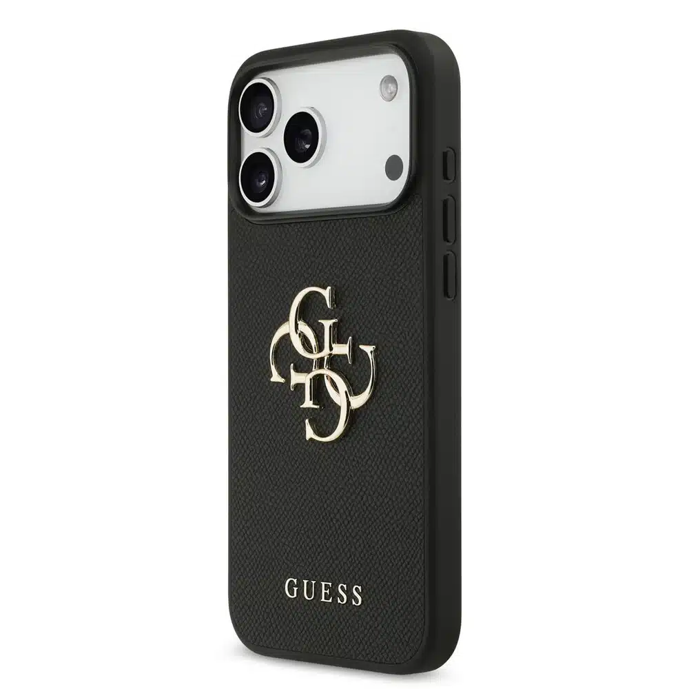 Guess iPhone 17 Pro Max Backcover hoesje - Grained - Big 4G Logo - Zwart-2