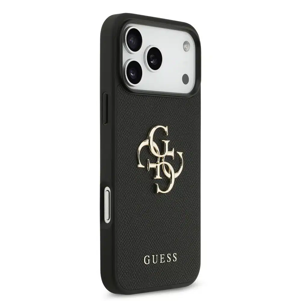 Guess iPhone 17 Pro Max Backcover hoesje - Grained - Big 4G Logo - Zwart-4