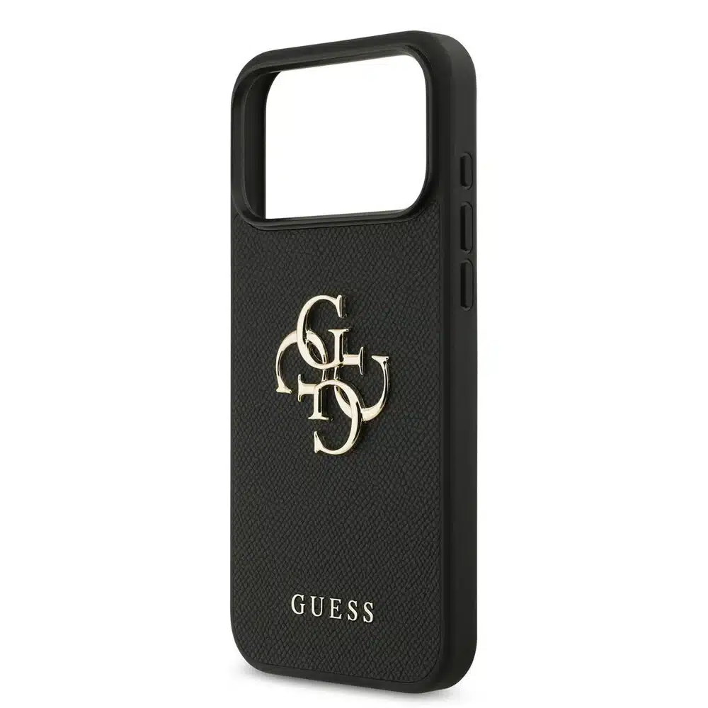 Guess iPhone 17 Pro Max Backcover hoesje - Grained - Big 4G Logo - Zwart-5