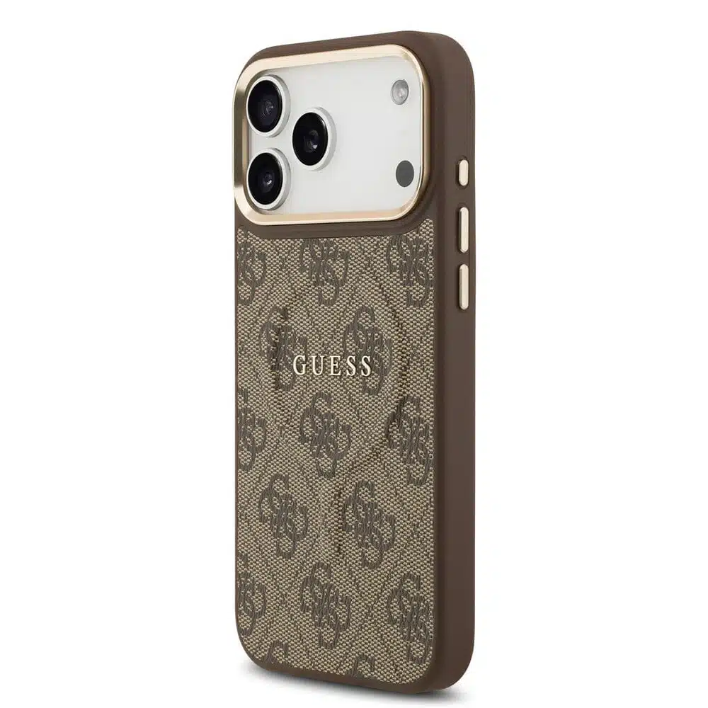 Guess-Backcover-Magsafe PU Leather-4G Classic Logo-iPhone 17 Pro Max-18 Pro Max-Bruin - Afbeelding 2