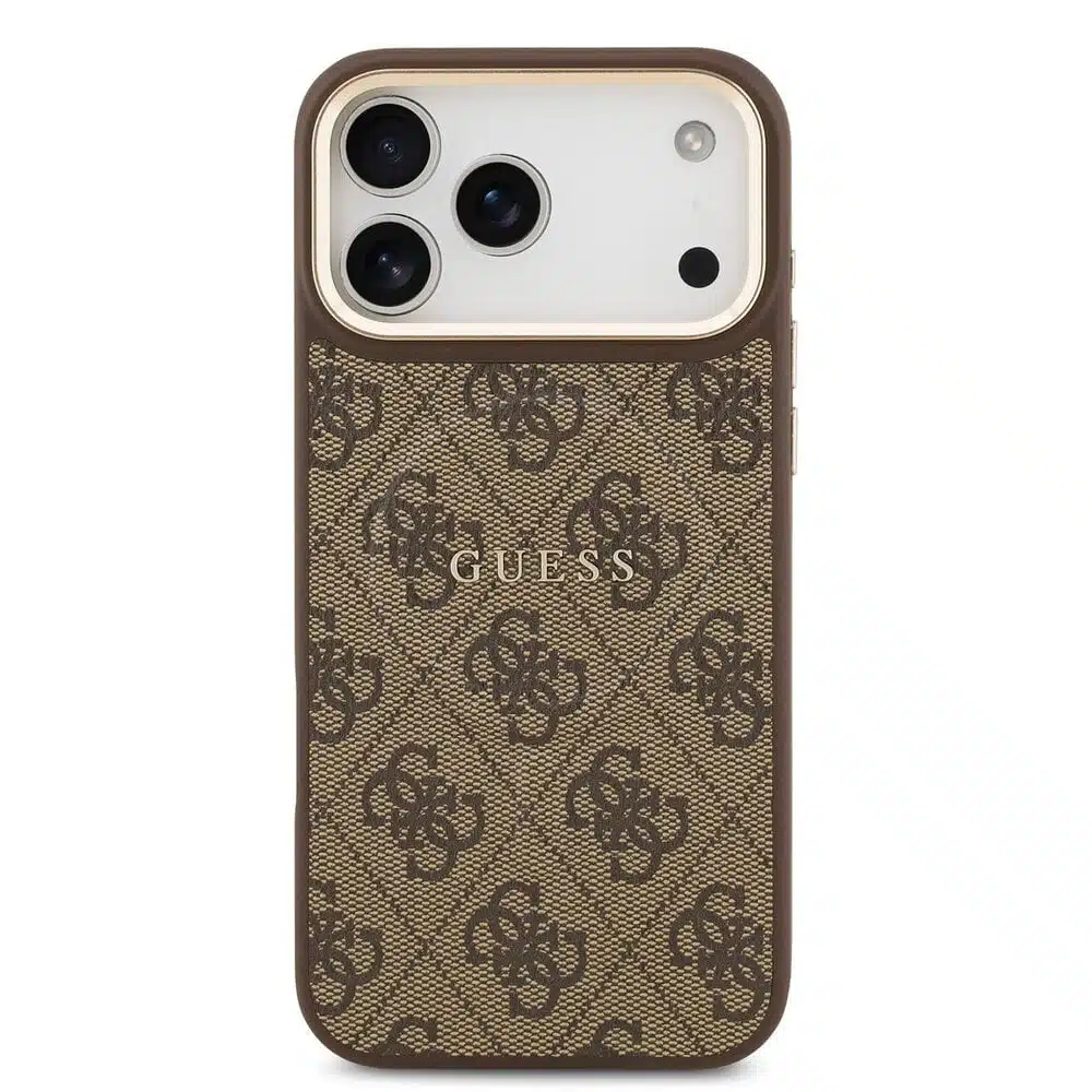 Guess-Backcover-Magsafe PU Leather-4G Classic Logo-iPhone 17 Pro Max-18 Pro Max-Bruin - Afbeelding 3