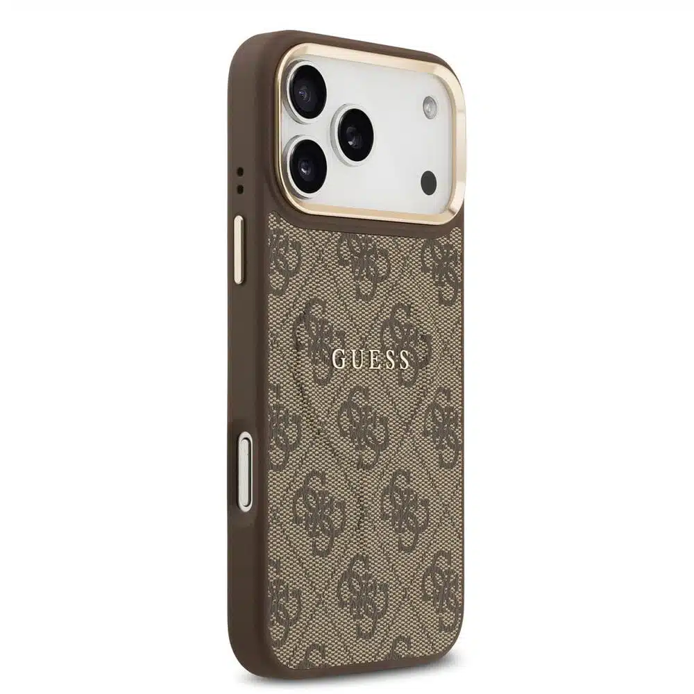 Guess-Backcover-Magsafe PU Leather-4G Classic Logo-iPhone 17 Pro Max-18 Pro Max-Bruin - Afbeelding 4
