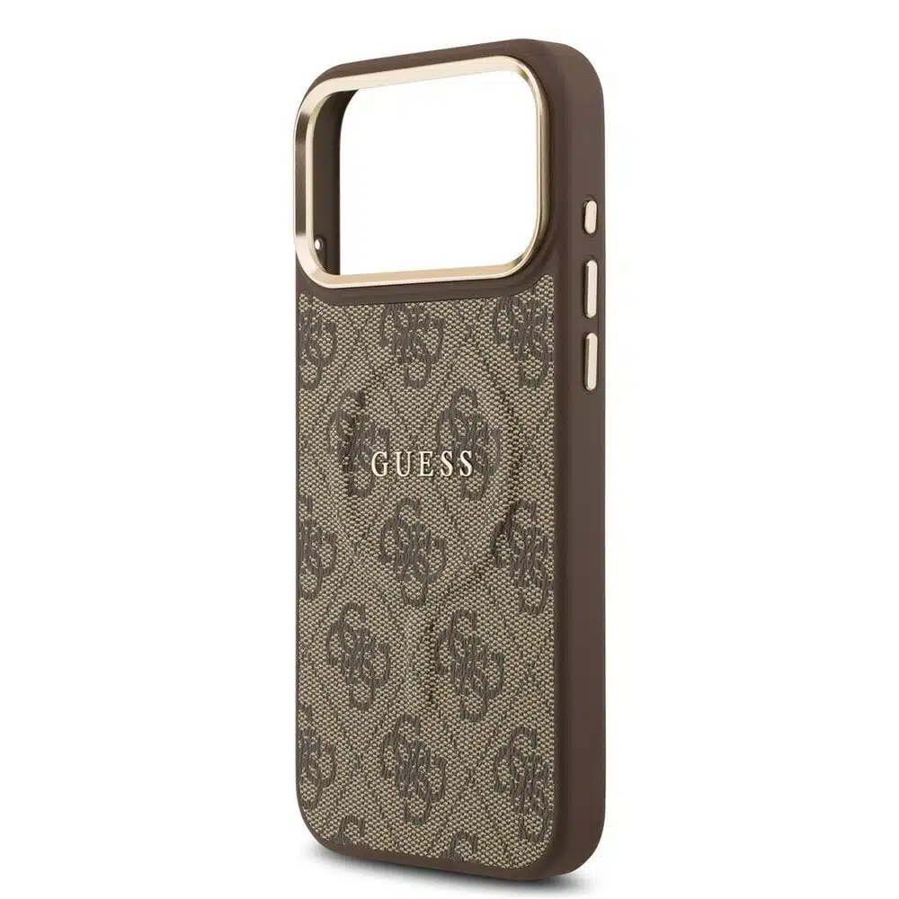 Guess-Backcover-Magsafe PU Leather-4G Classic Logo-iPhone 17 Pro Max-18 Pro Max-Bruin - Afbeelding 5
