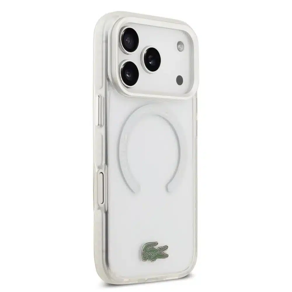 Lacoste iPhone 17 ProMax Backcover hoesje - MagSafe - Frosted Finish - Wit-4