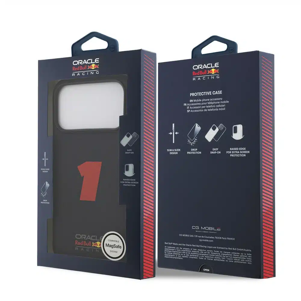 Red Bull Racing iPhone 17 Pro Max Backcover hoesje - Magsafe - Meshed - 3D Rubber Number 1 -Donker Blauw 8