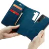 Samsung S25 FE-Casemania 2in1 Magnetic-Magsafe BookCase-Donker Blauw-5-Cityhoesje.nl