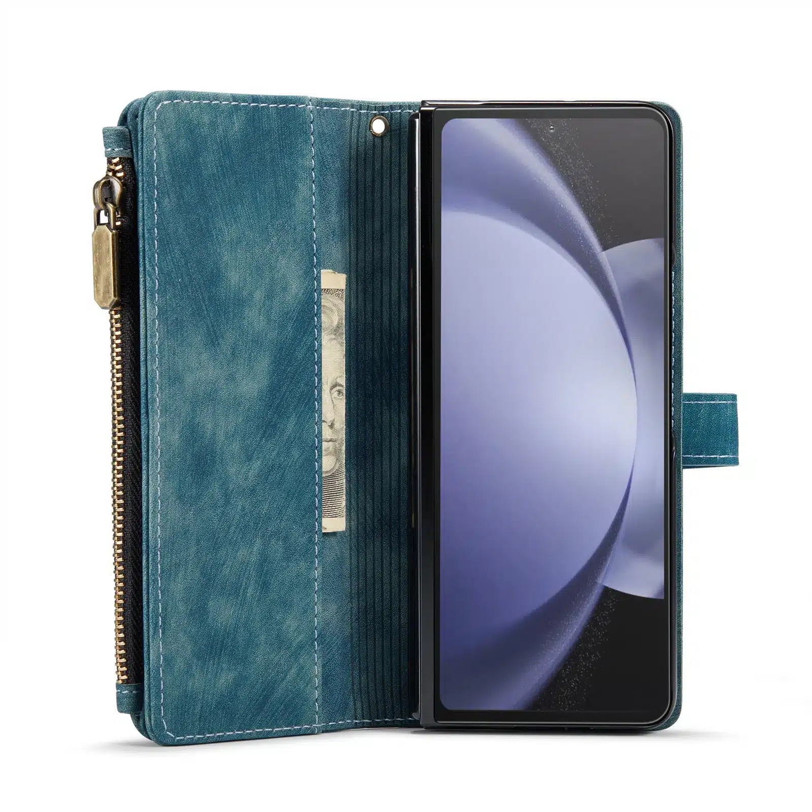 Solidenz - Wallet Bookcase 2 in 1 - Geschikt voor Samsung Z Fold 7 - Blauw - Afbeelding 6