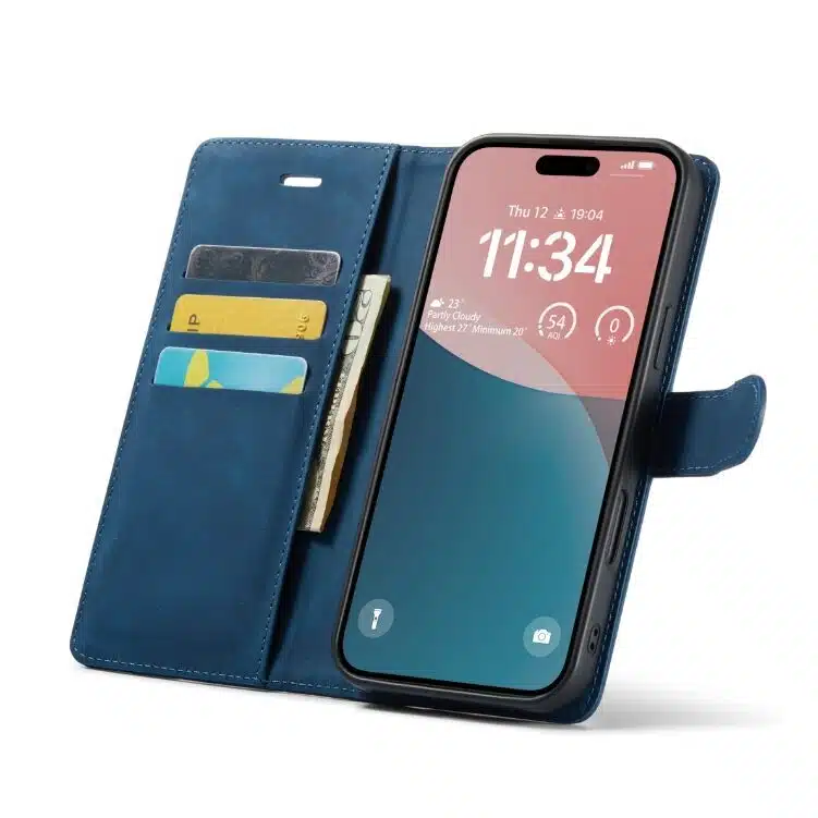 Cityhoesje-Bookcase-iPhone 16 Pro Max-2 in 1-Donker Blauw - Afbeelding 5